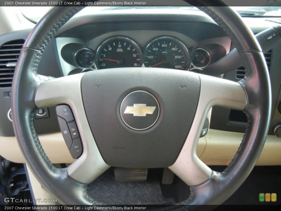 Light Cashmere/Ebony Black Interior Steering Wheel for the 2007 Chevrolet Silverado 1500 LT Crew Cab #54560715