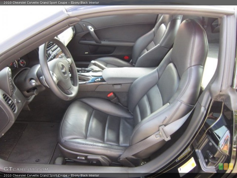 Ebony Black Interior Photo for the 2010 Chevrolet Corvette Grand Sport Coupe #54568809