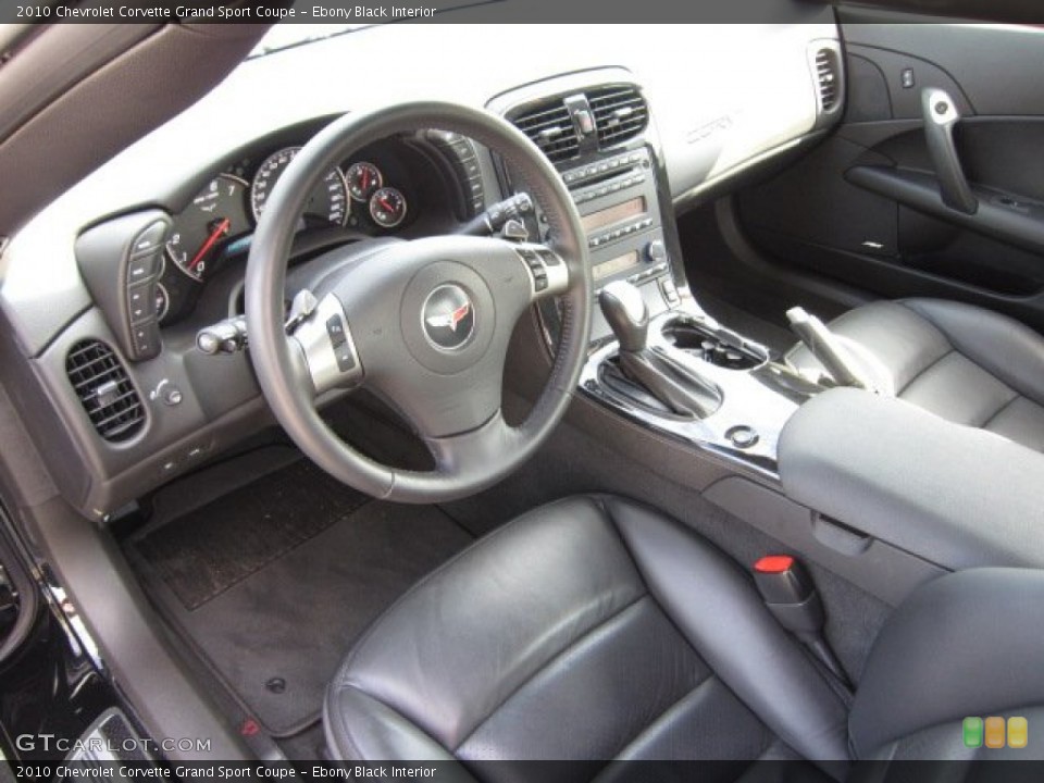 Ebony Black Interior Prime Interior for the 2010 Chevrolet Corvette Grand Sport Coupe #54568818