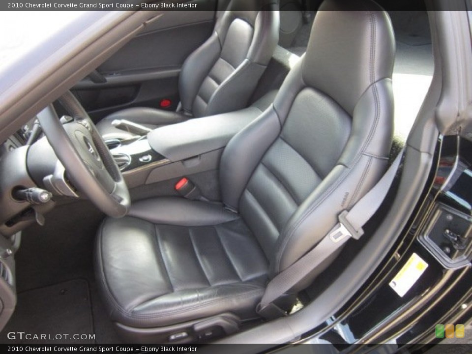 Ebony Black Interior Photo for the 2010 Chevrolet Corvette Grand Sport Coupe #54568829