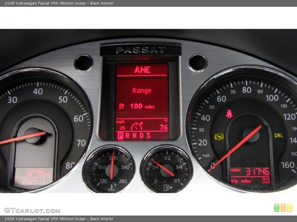 Black Interior Gauges for the 2008 Volkswagen Passat VR6 4Motion Sedan #54569103