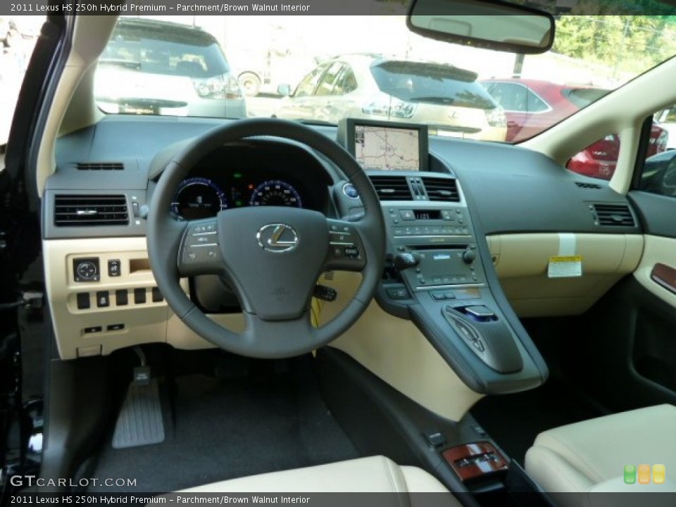 Parchment/Brown Walnut Interior Dashboard for the 2011 Lexus HS 250h Hybrid Premium #54575847