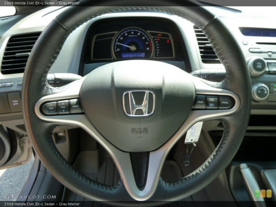 Gray Interior Steering Wheel for the 2009 Honda Civic EX-L Sedan #54578198