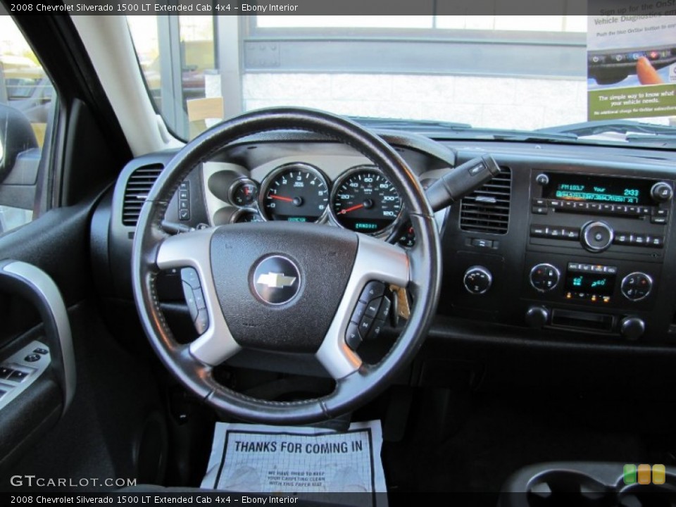 Ebony Interior Dashboard for the 2008 Chevrolet Silverado 1500 LT Extended Cab 4x4 #54578405