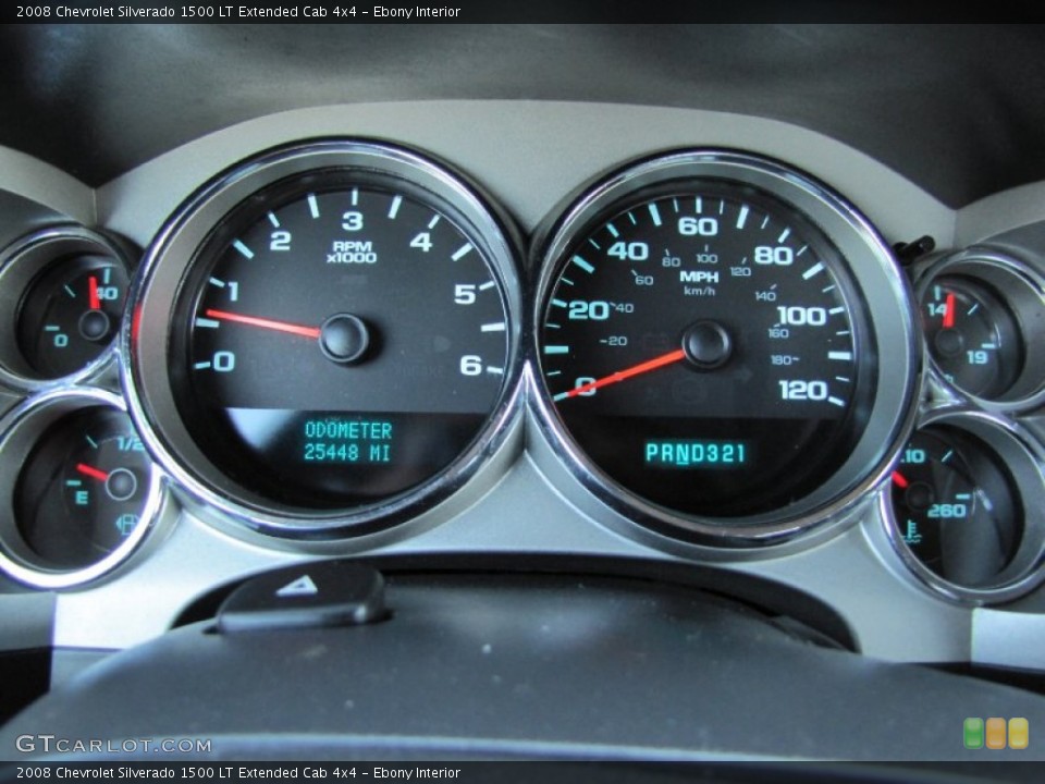 Ebony Interior Gauges for the 2008 Chevrolet Silverado 1500 LT Extended Cab 4x4 #54578414