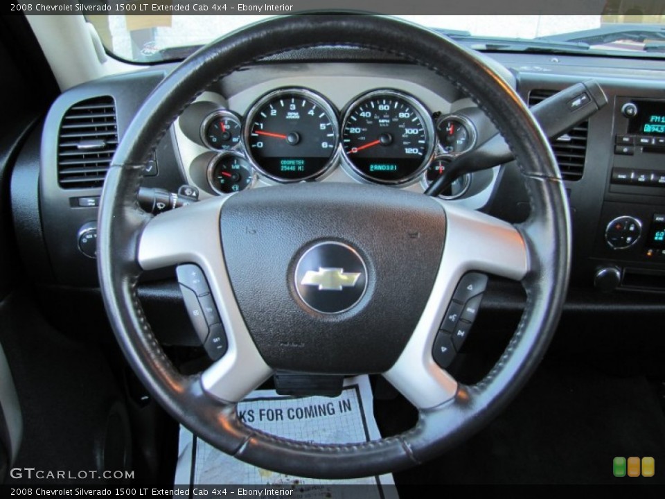 Ebony Interior Steering Wheel for the 2008 Chevrolet Silverado 1500 LT Extended Cab 4x4 #54578423