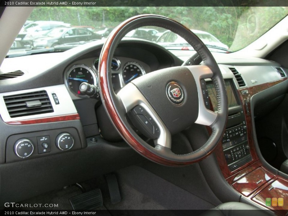 Ebony Interior Steering Wheel for the 2010 Cadillac Escalade Hybrid AWD #54579041