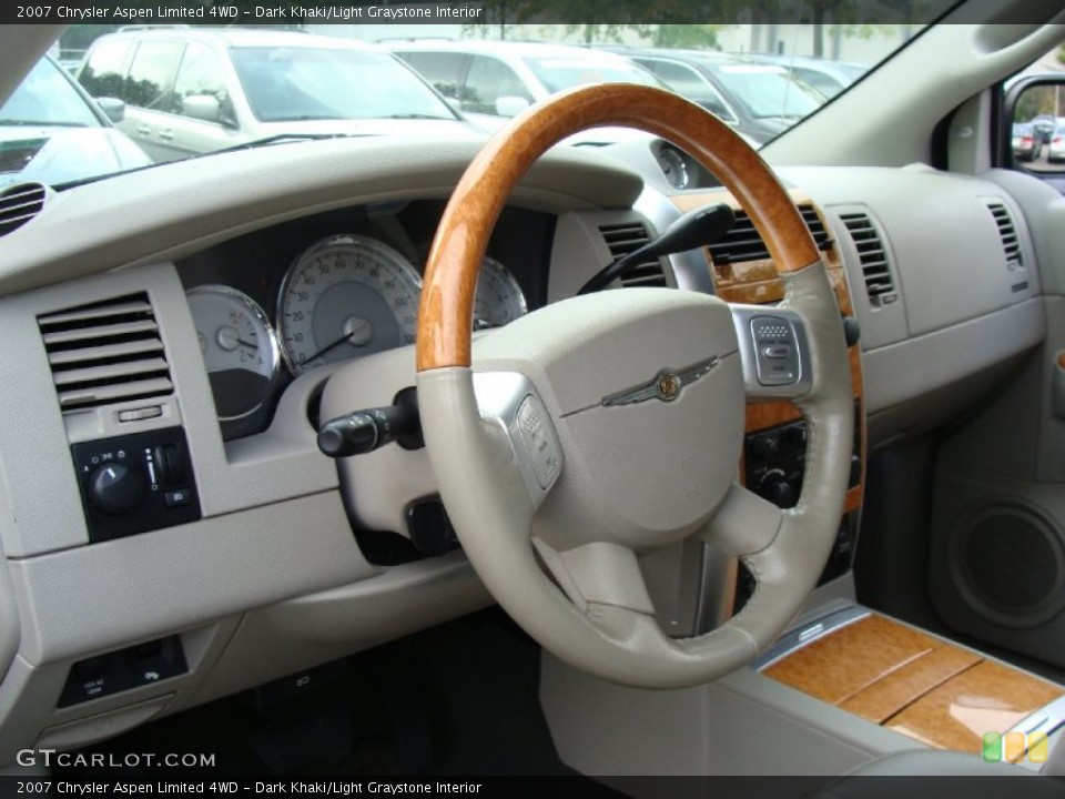 Dark Khaki/Light Graystone Interior Steering Wheel for the 2007 Chrysler Aspen Limited 4WD #54582794