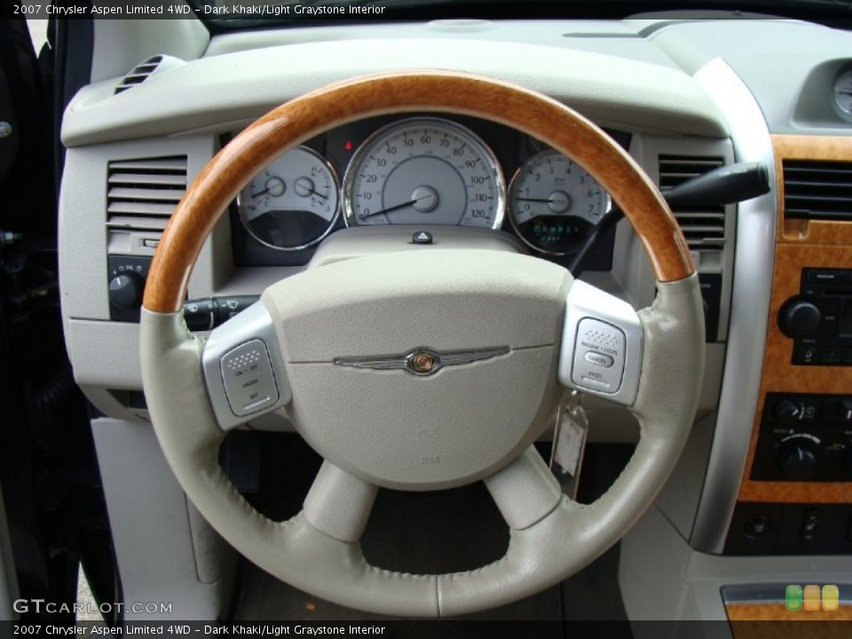 Dark Khaki/Light Graystone Interior Steering Wheel for the 2007 Chrysler Aspen Limited 4WD #54582803
