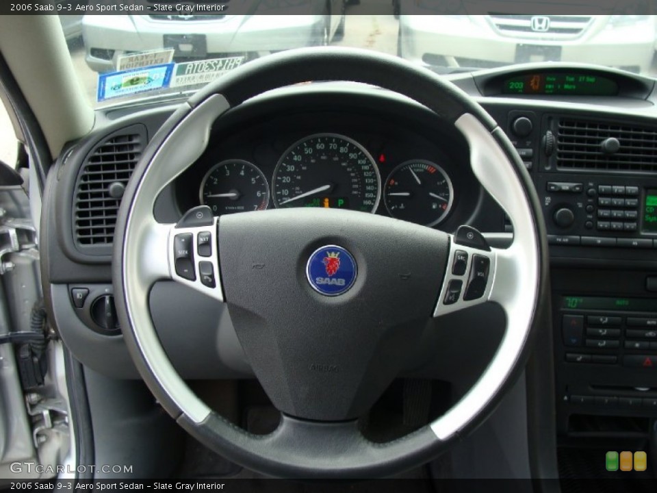 Slate Gray Interior Steering Wheel for the 2006 Saab 9-3 Aero Sport Sedan #54583613