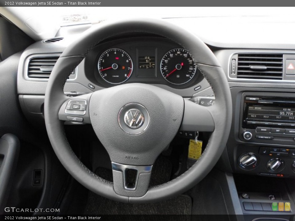 Titan Black Interior Steering Wheel for the 2012 Volkswagen Jetta SE Sedan #54585587