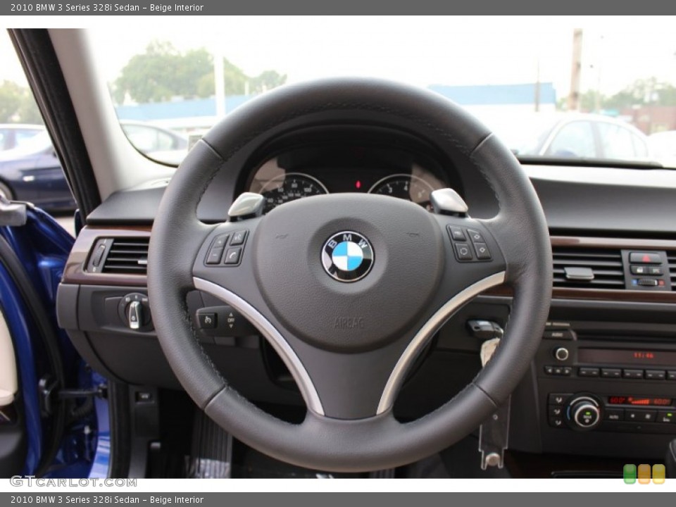 Beige Interior Steering Wheel for the 2010 BMW 3 Series 328i Sedan #54587006