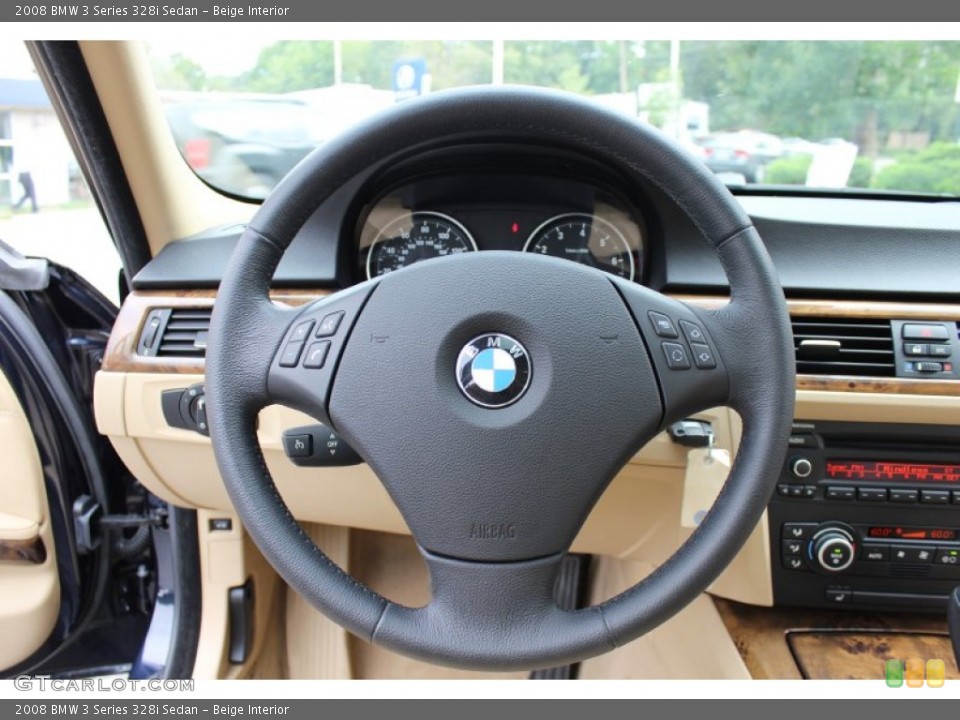 Beige Interior Steering Wheel for the 2008 BMW 3 Series 328i Sedan #54587300