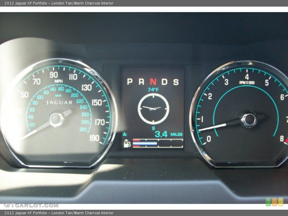London Tan/Warm Charcoal Interior Gauges for the 2012 Jaguar XF Portfolio #54598452