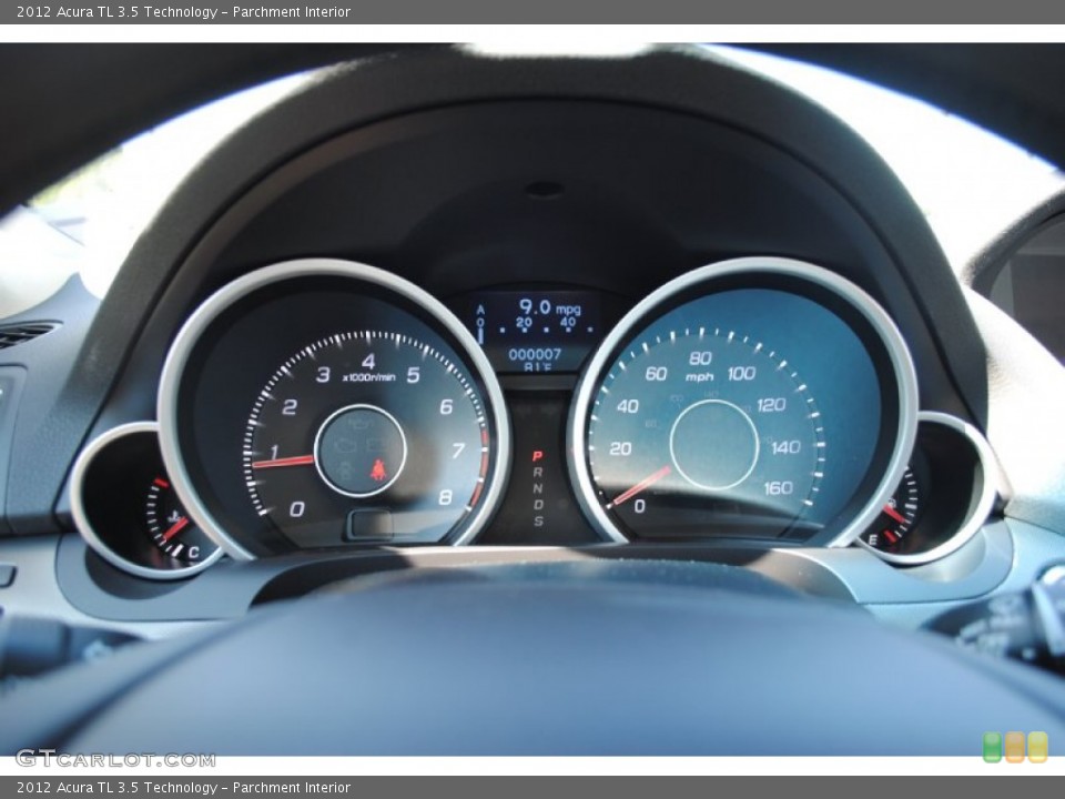 Parchment Interior Gauges for the 2012 Acura TL 3.5 Technology #54601151