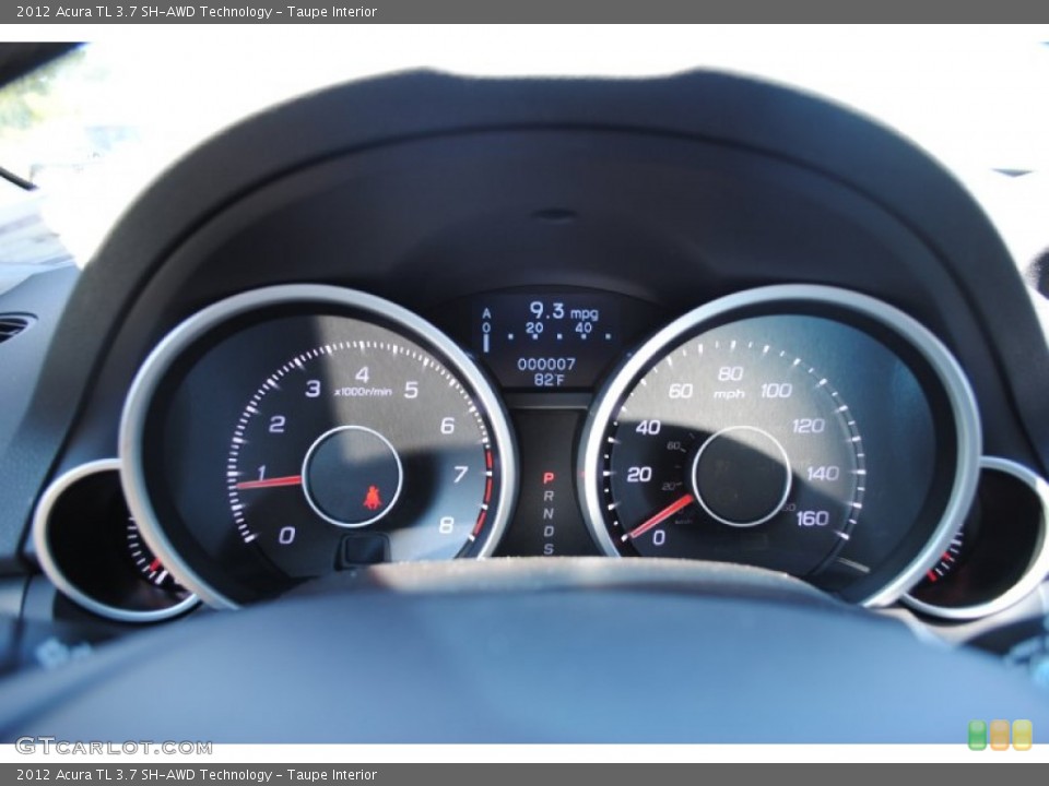 Taupe Interior Gauges for the 2012 Acura TL 3.7 SH-AWD Technology #54601301