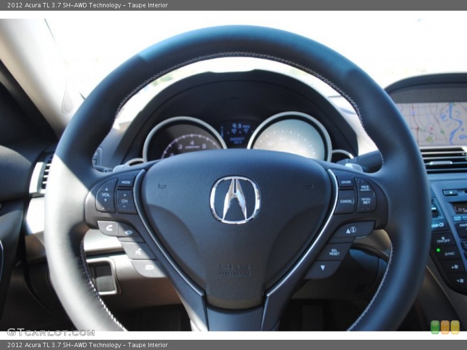 Taupe Interior Steering Wheel for the 2012 Acura TL 3.7 SH-AWD Technology #54601310