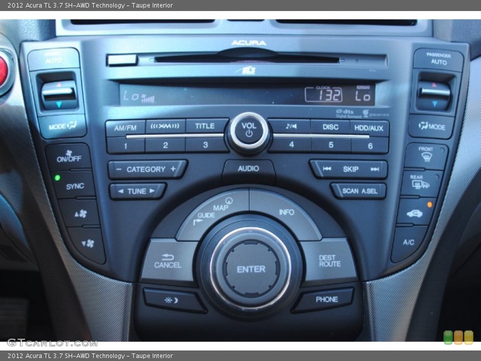 Taupe Interior Controls for the 2012 Acura TL 3.7 SH-AWD Technology #54601319