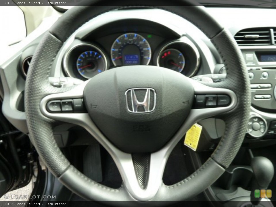 Black Interior Steering Wheel for the 2012 Honda Fit Sport #54603590
