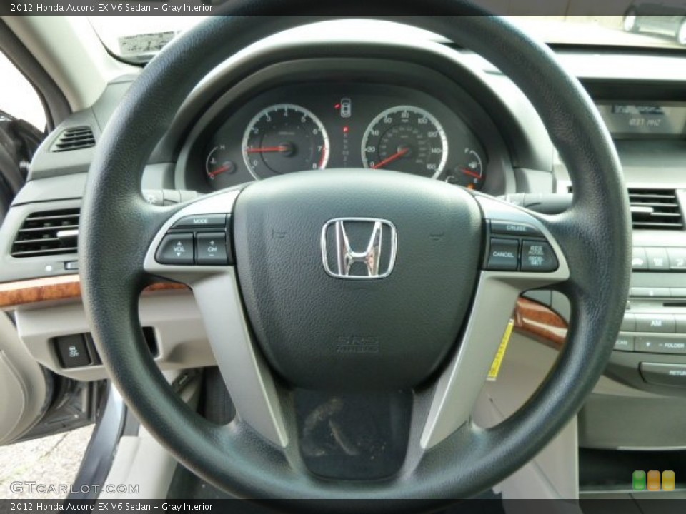 Gray Interior Steering Wheel for the 2012 Honda Accord EX V6 Sedan #54604529