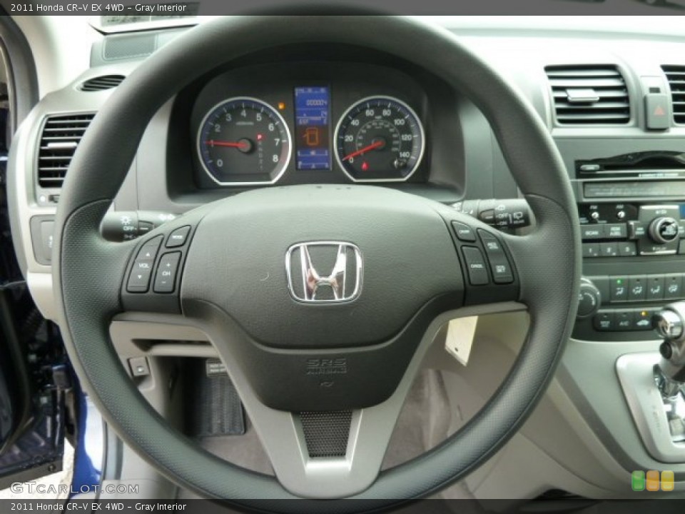 Gray Interior Steering Wheel for the 2011 Honda CR-V EX 4WD #54604703