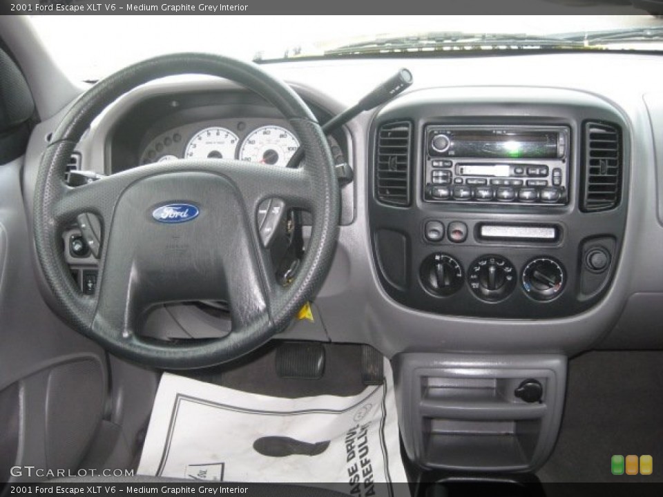Medium Graphite Grey Interior Dashboard for the 2001 Ford Escape XLT V6 #54608586