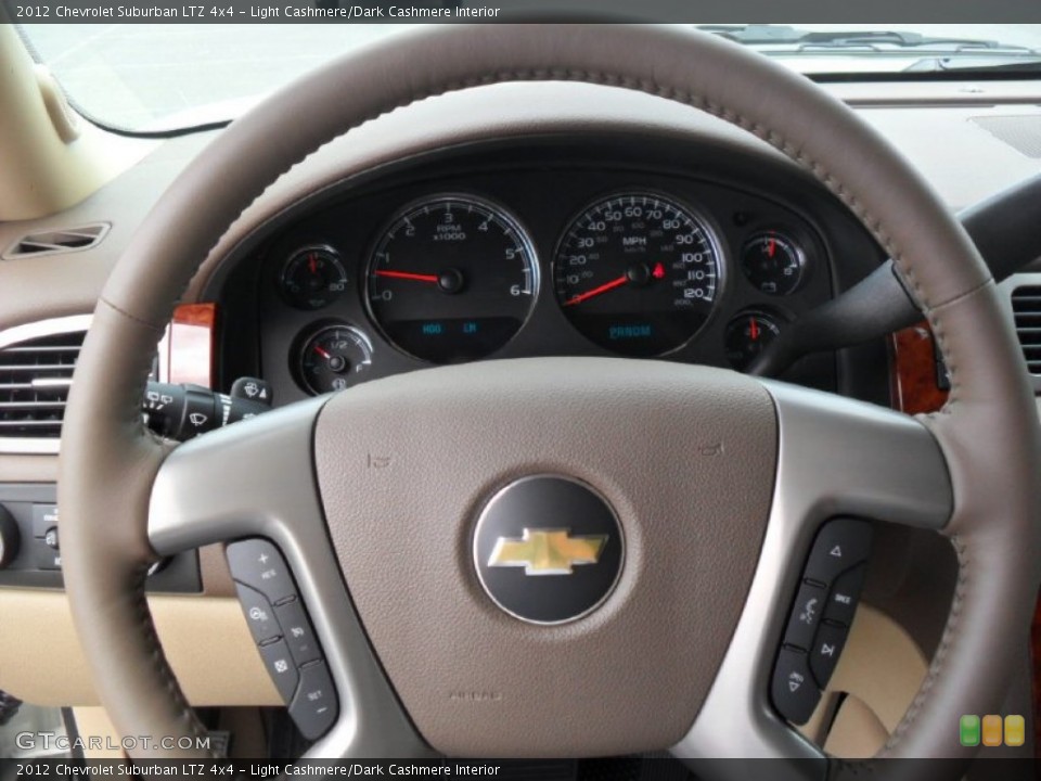 Light Cashmere/Dark Cashmere Interior Steering Wheel for the 2012 Chevrolet Suburban LTZ 4x4 #54613105