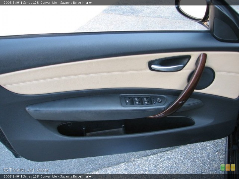 Savanna Beige Interior Door Panel for the 2008 BMW 1 Series 128i Convertible #54615999