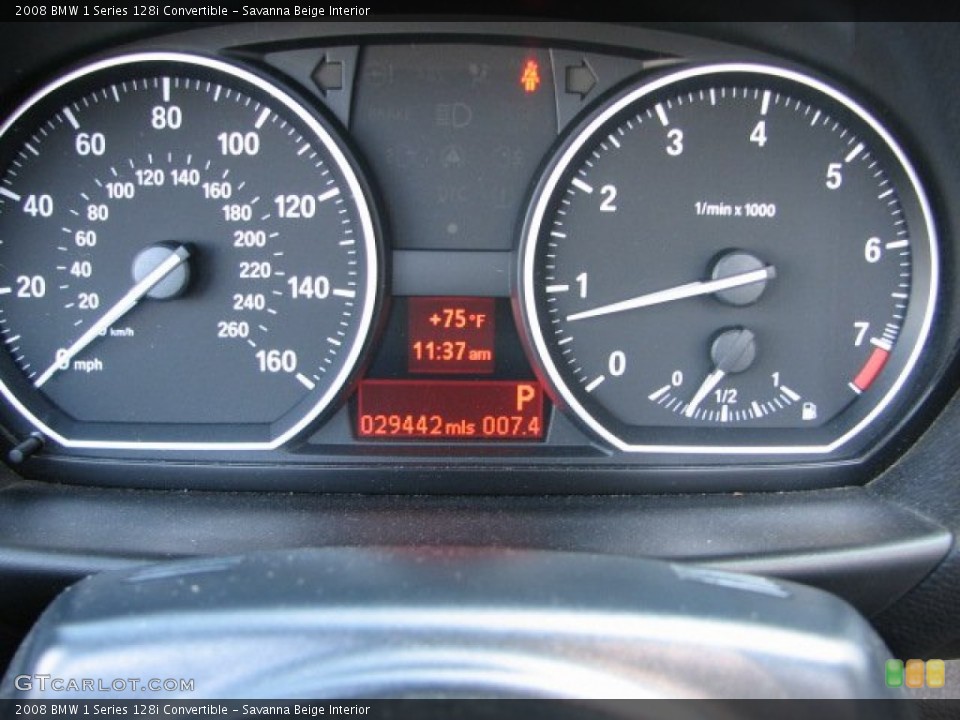 Savanna Beige Interior Gauges for the 2008 BMW 1 Series 128i Convertible #54616008