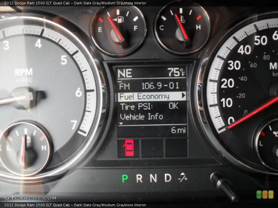 Dark Slate Gray/Medium Graystone Interior Gauges for the 2012 Dodge Ram 1500 SLT Quad Cab #54619755