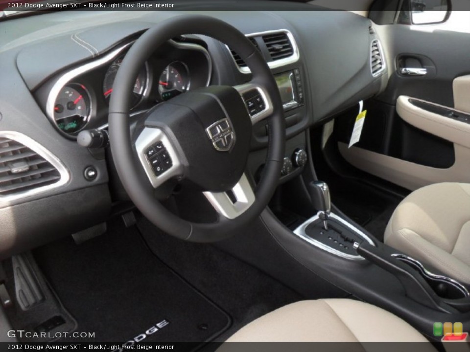 Black/Light Frost Beige Interior Prime Interior for the 2012 Dodge Avenger SXT #54620076