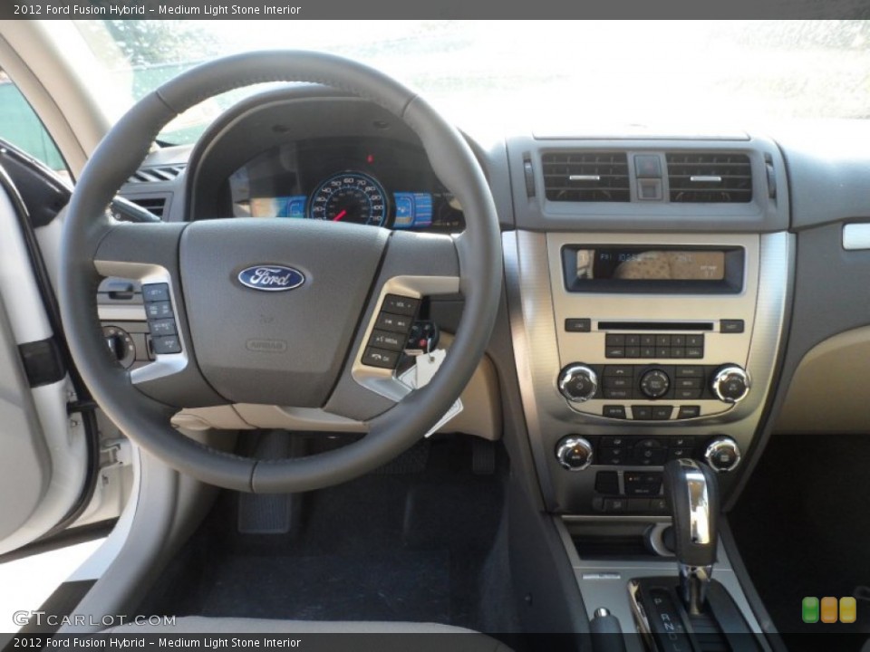 Medium Light Stone Interior Dashboard for the 2012 Ford Fusion Hybrid #54622008