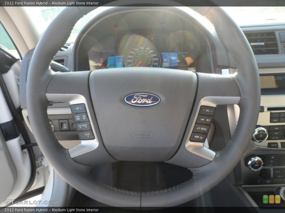 Medium Light Stone Interior Steering Wheel for the 2012 Ford Fusion Hybrid #54622068
