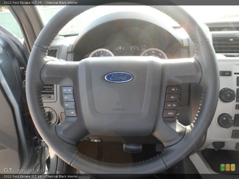 Charcoal Black Interior Steering Wheel for the 2012 Ford Escape XLT V6 #54622408