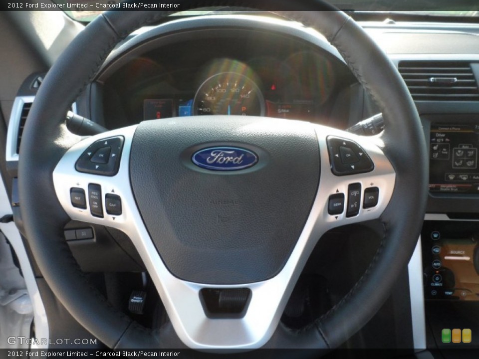 Charcoal Black/Pecan Interior Steering Wheel for the 2012 Ford Explorer Limited #54622770