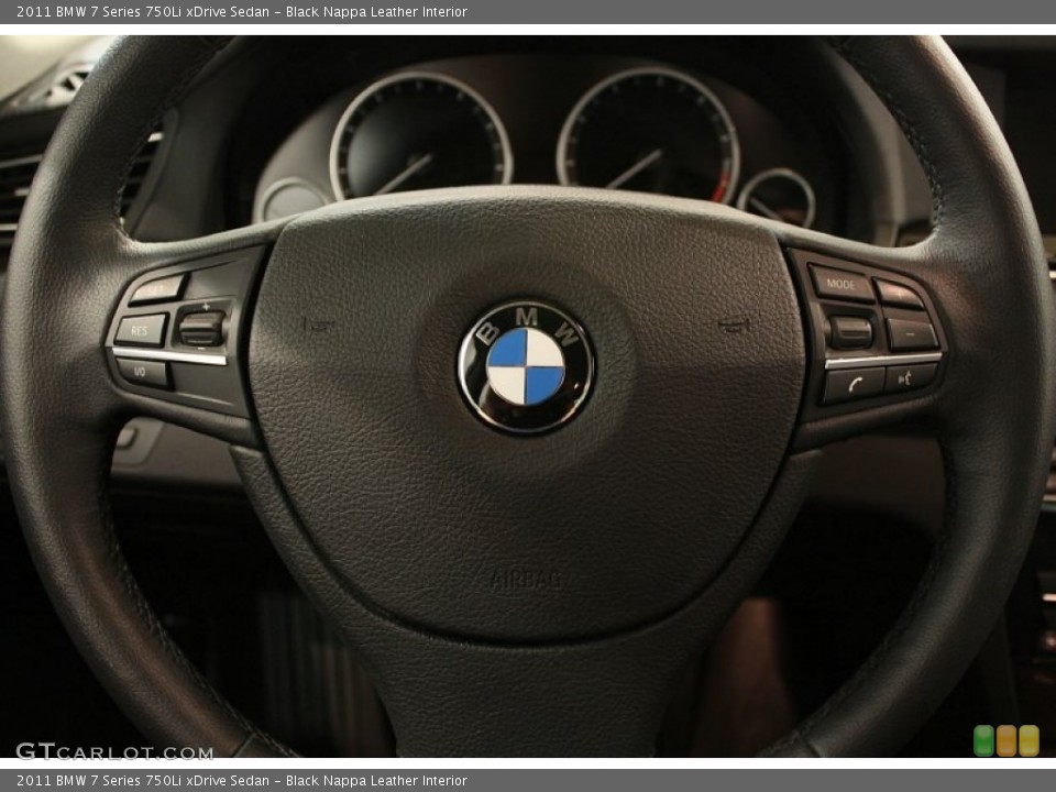 Black Nappa Leather Interior Steering Wheel for the 2011 BMW 7 Series 750Li xDrive Sedan #54623397