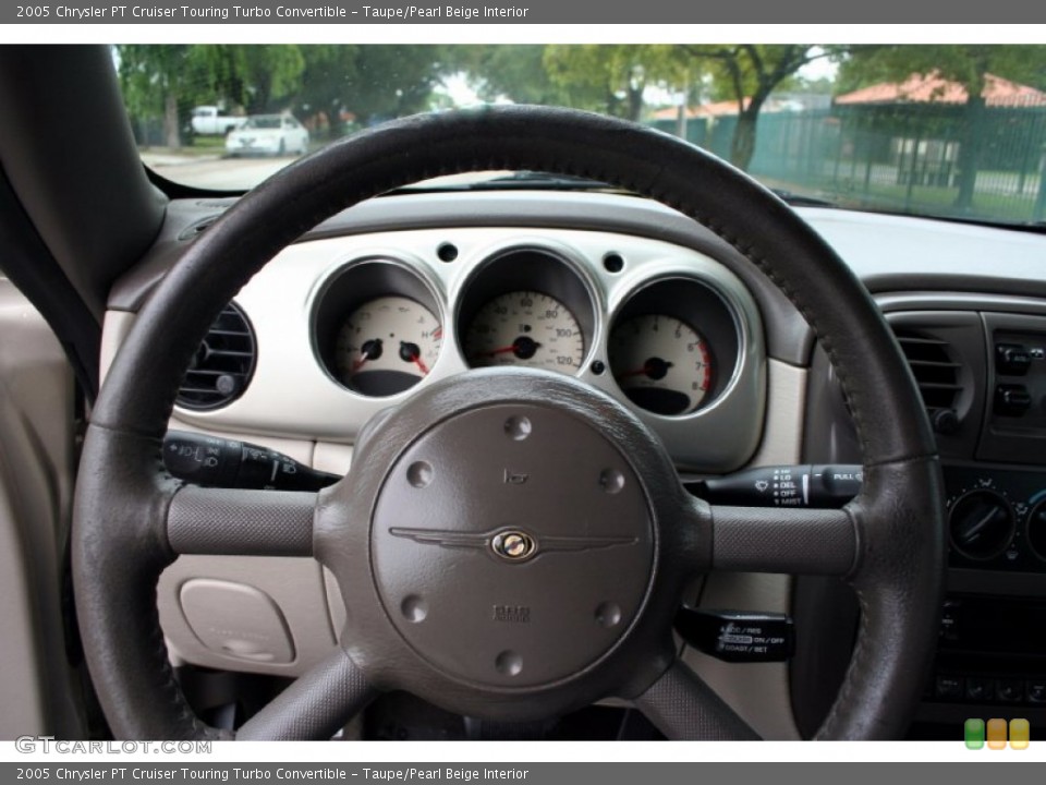 Taupe/Pearl Beige Interior Steering Wheel for the 2005 Chrysler PT Cruiser Touring Turbo Convertible #54626160