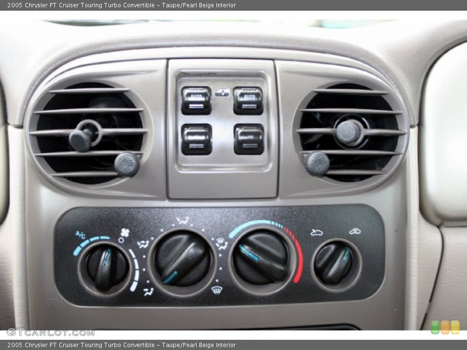 Taupe/Pearl Beige Interior Controls for the 2005 Chrysler PT Cruiser Touring Turbo Convertible #54626194