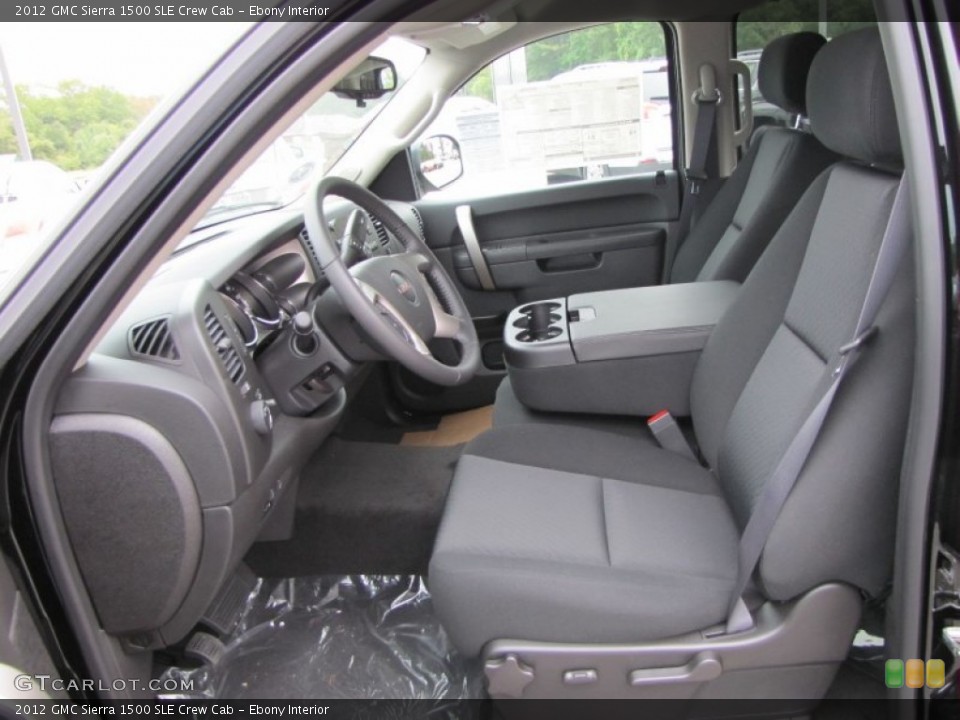 Ebony Interior Photo for the 2012 GMC Sierra 1500 SLE Crew Cab #54631650