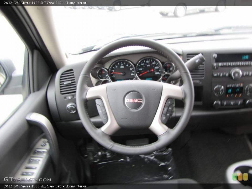 Ebony Interior Steering Wheel for the 2012 GMC Sierra 1500 SLE Crew Cab #54631686