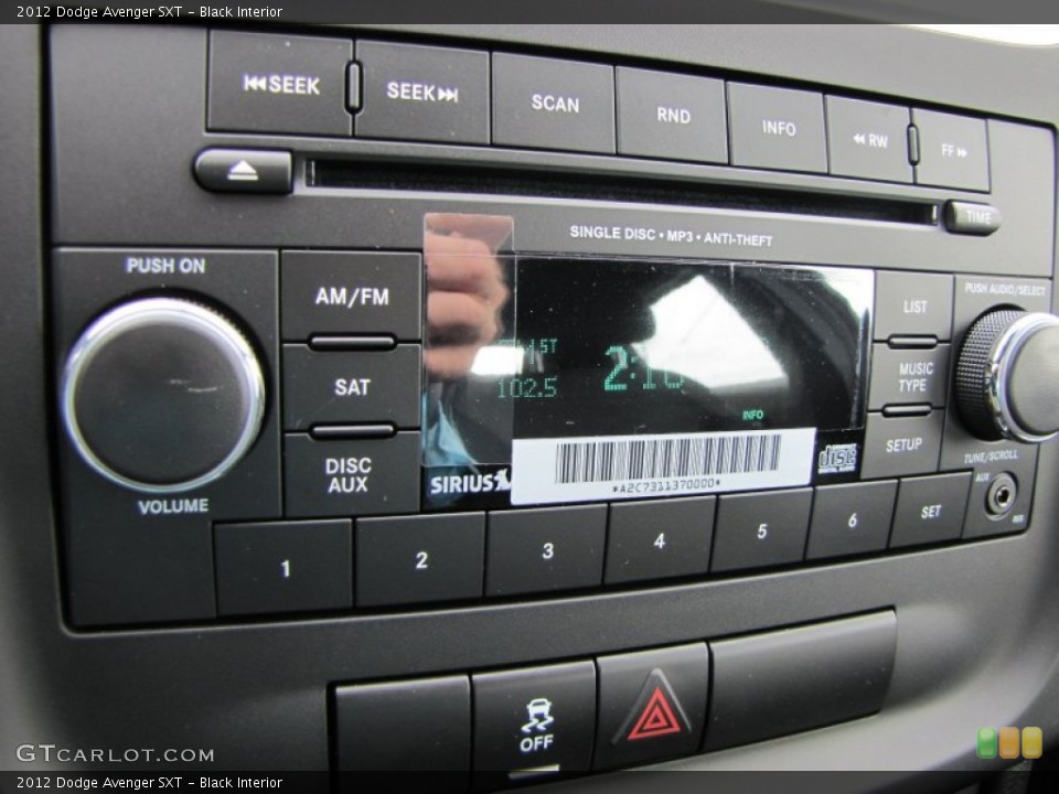 Black Interior Audio System for the 2012 Dodge Avenger SXT #54632081