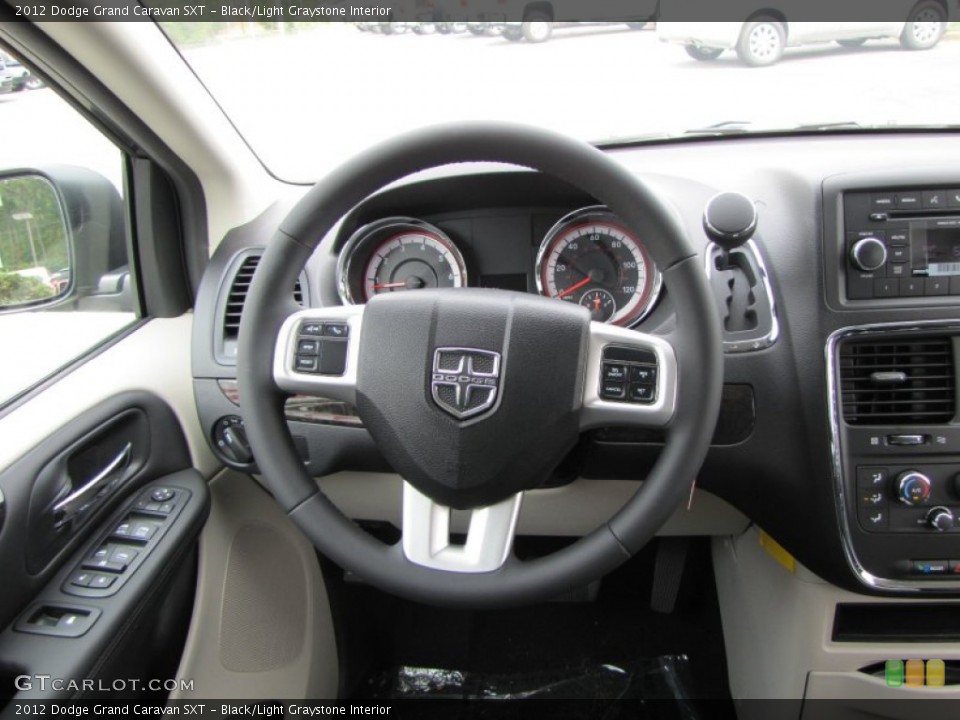 Black/Light Graystone Interior Steering Wheel for the 2012 Dodge Grand Caravan SXT #54632394