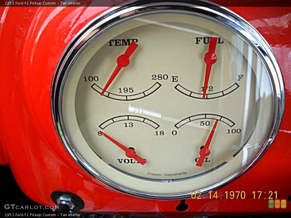 Tan Interior Gauges for the 1951 Ford F1 Pickup Custom #54635712