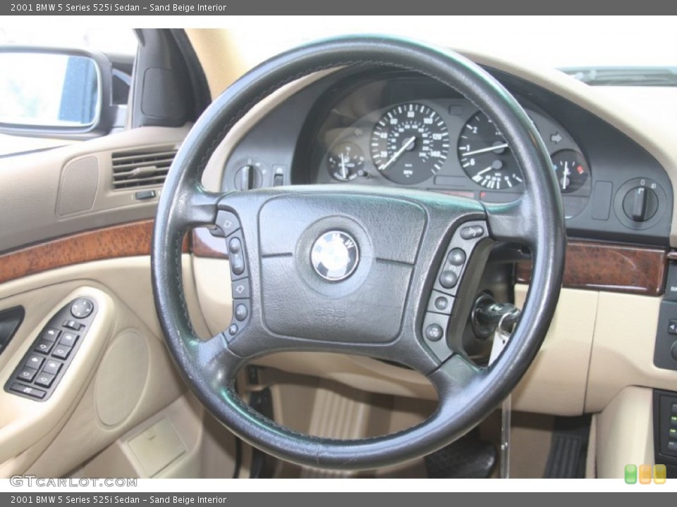 Sand Beige Interior Steering Wheel for the 2001 BMW 5 Series 525i Sedan #54638106