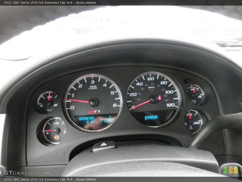 Ebony Interior Gauges for the 2012 GMC Sierra 1500 SLE Extended Cab 4x4 #54639461
