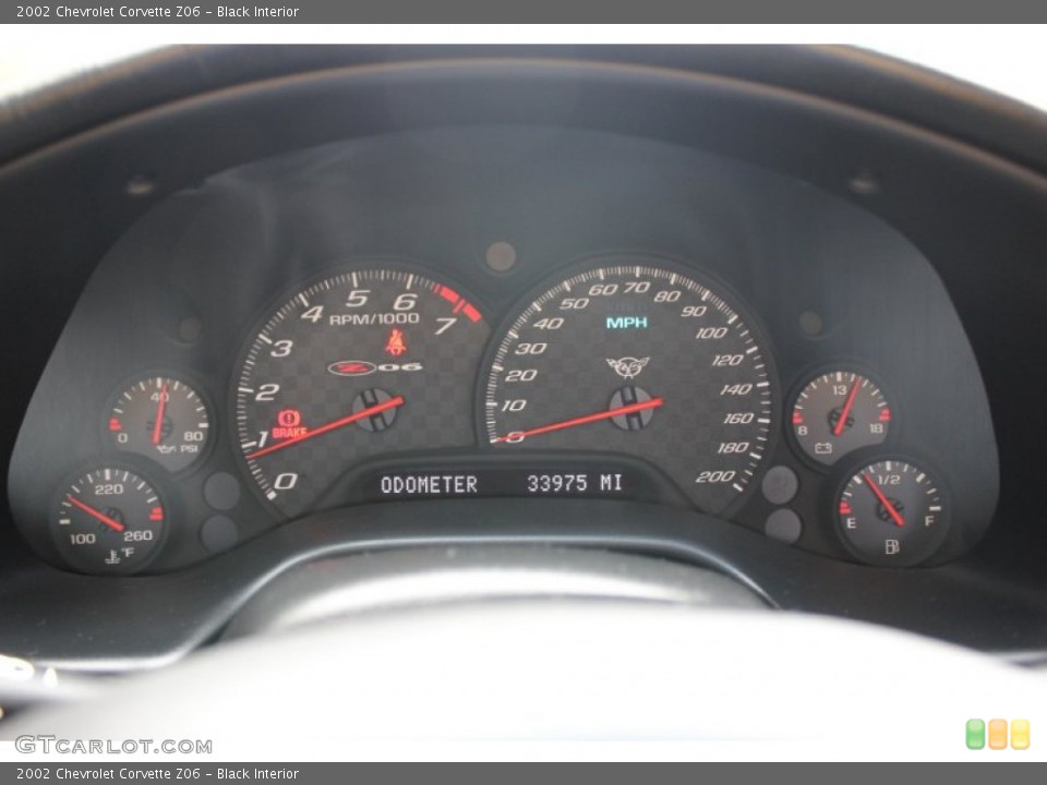 Black Interior Gauges for the 2002 Chevrolet Corvette Z06 #54639510