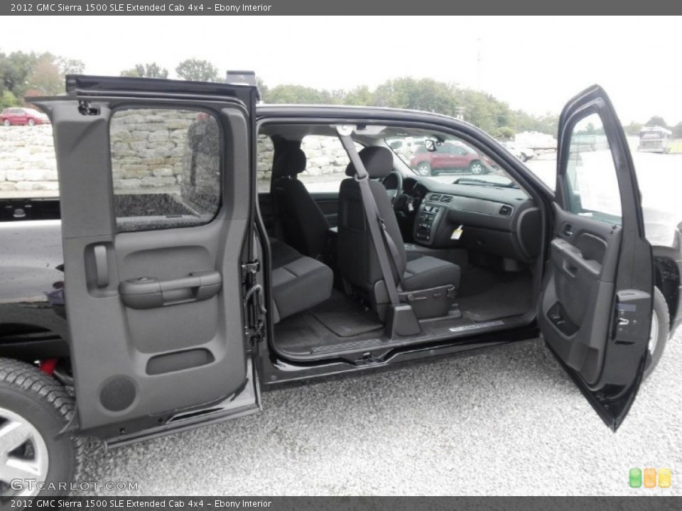 Ebony Interior Photo for the 2012 GMC Sierra 1500 SLE Extended Cab 4x4 #54639543