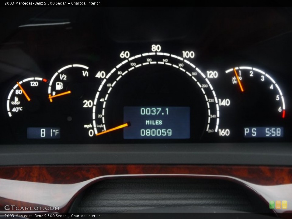 Charcoal Interior Gauges for the 2003 Mercedes-Benz S 500 Sedan #54639900