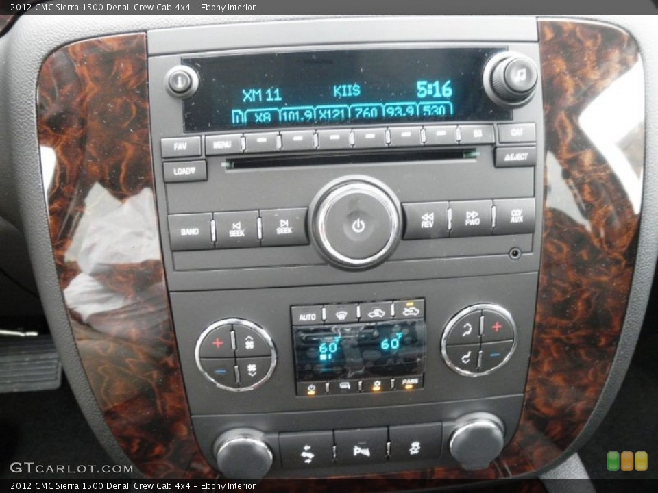 Ebony Interior Controls for the 2012 GMC Sierra 1500 Denali Crew Cab 4x4 #54640284