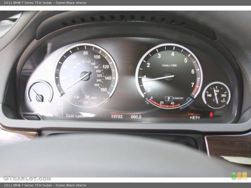 Oyster/Black Interior Gauges for the 2011 BMW 7 Series 750i Sedan #54642000